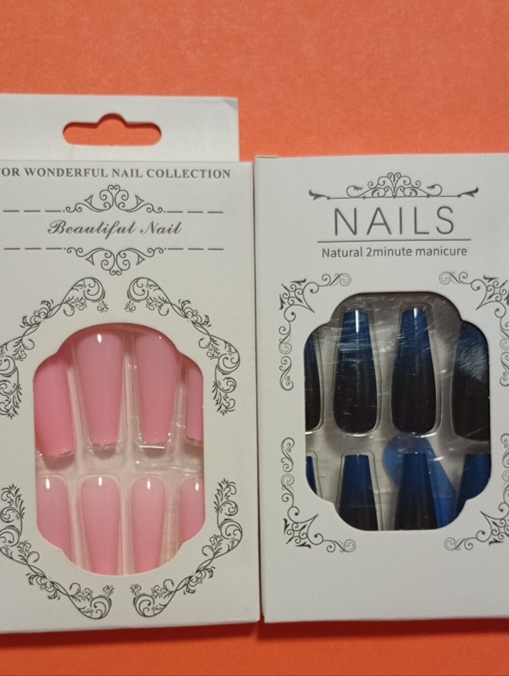 Pink & Navy Press-On Nail Set - Two Boxes